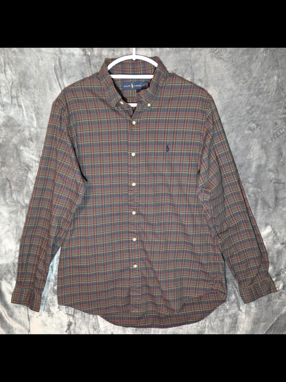 Ralph Lauren Plaid Button-Down Shirt - Brown, Green, Red
